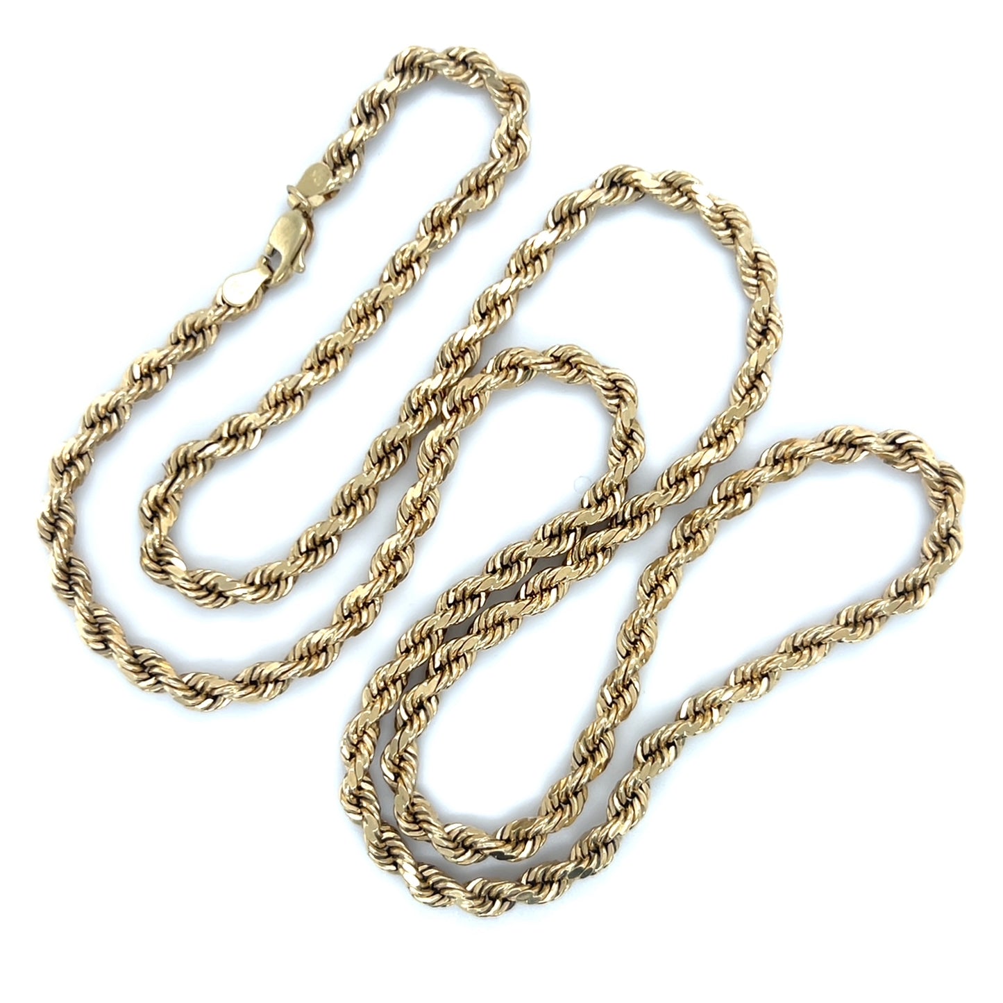 10K Yellow Gold 24" Rope Chain; 16.4g