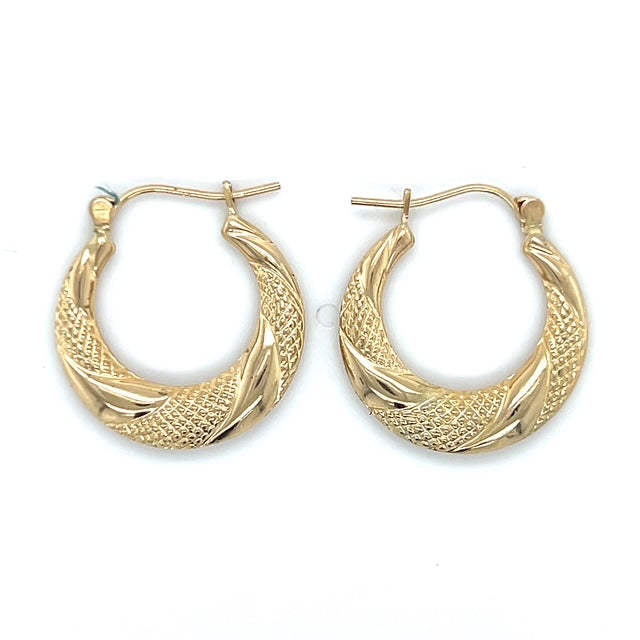 14K Yellow Gold Hoop Earrings; 1.1DWT; 1.7g
