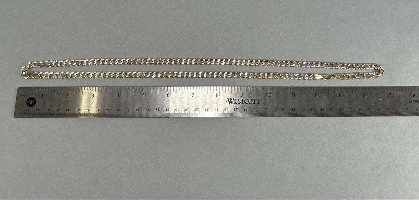 10K Two-Tone Gold 30" Curb Chain; 22.1g