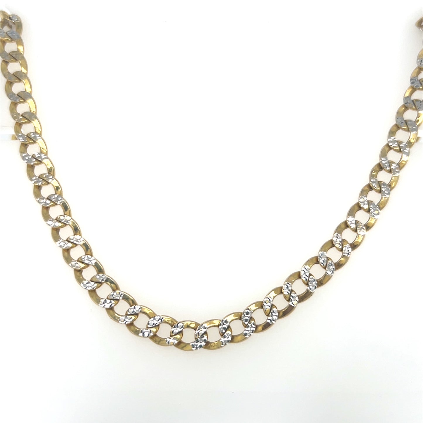 10K Two-Tone Gold 30" Curb Chain; 22.1g