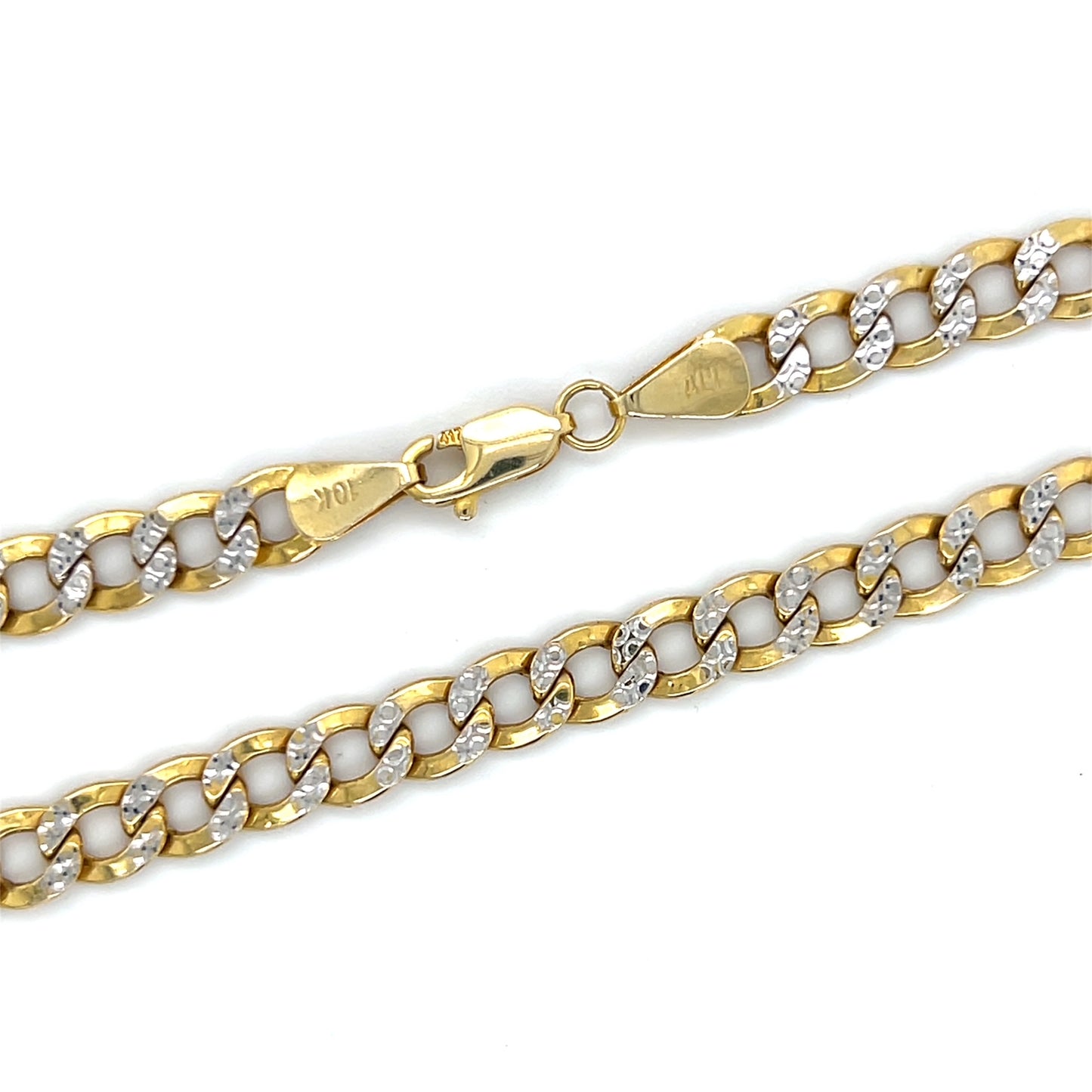 10K Two-Tone Gold 30" Curb Chain; 22.1g
