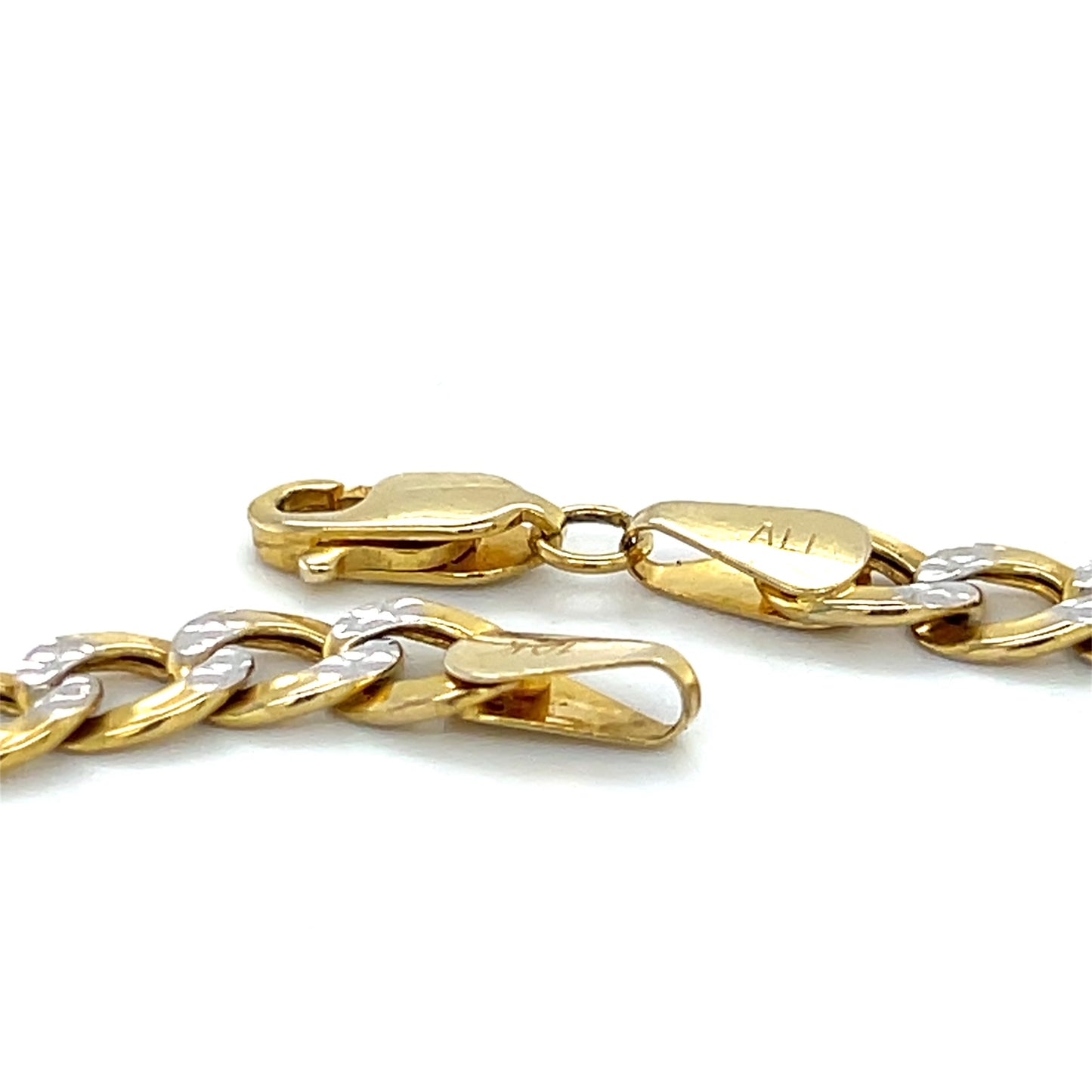 10K Two-Tone Gold 30" Curb Chain; 22.1g