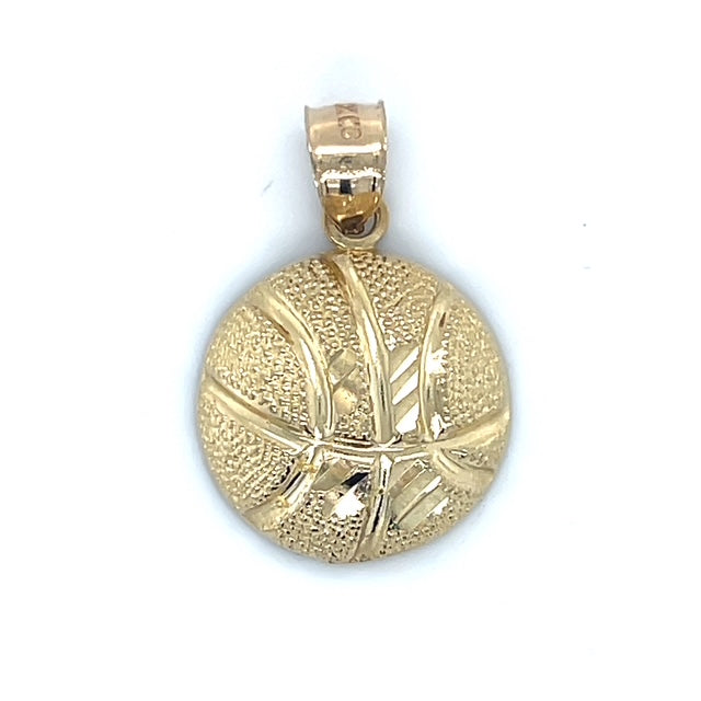 10K Yellow Gold Basketball Pendant; 1.5DWT; 2.4g