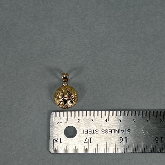 10K Yellow Gold Basketball Pendant; 1.5DWT; 2.4g