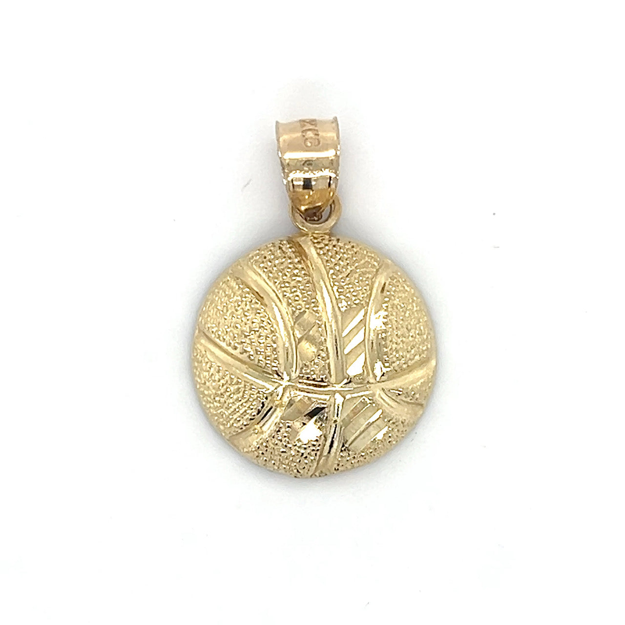 10K Yellow Gold Basketball Pendant; 1.5DWT; 2.4g
