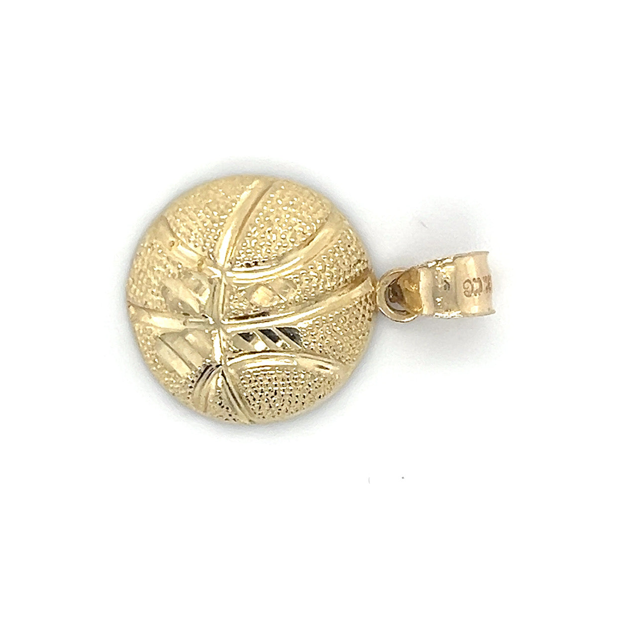 10K Yellow Gold Basketball Pendant; 1.5DWT; 2.4g