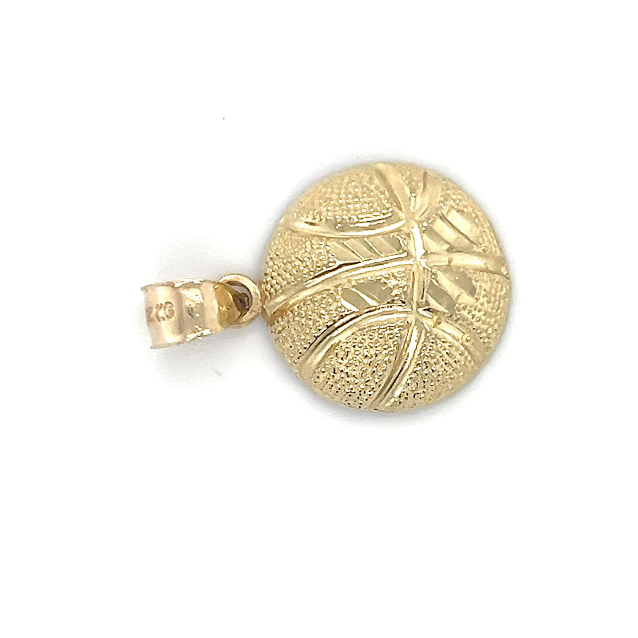 10K Yellow Gold Basketball Pendant; 1.5DWT; 2.4g