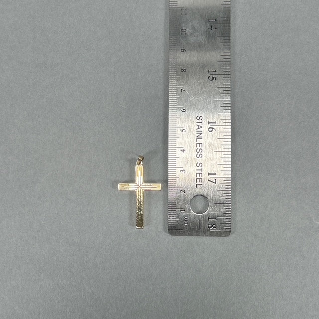 14K Yellow Gold Cross Pendant; 0.7DWT; 1.1g