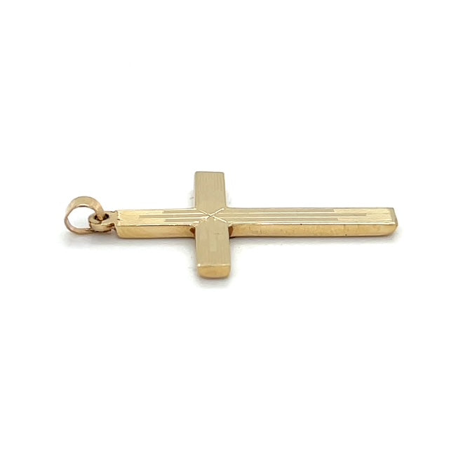 14K Yellow Gold Cross Pendant; 0.7DWT; 1.1g