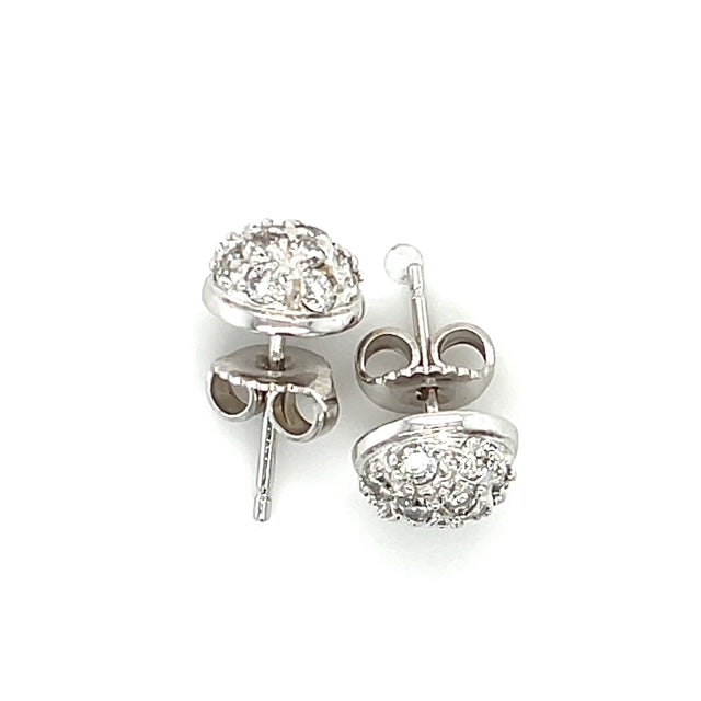 14K White Gold Diamond Stud Earrings; 0.25CTW; 2.5g