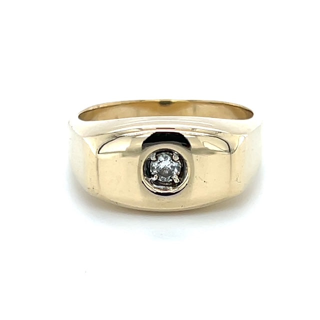 14k Yellow Gold Diamond Unisex Fashion Ring; 0.15CTW; 8.7g; Size 10