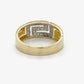 14K Two-Tone Gold CZ Unisex Ring; 4.1g; Size 8.75