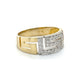 14K Two-Tone Gold CZ Unisex Ring; 4.1g; Size 8.75