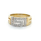 14K Two-Tone Gold CZ Unisex Ring; 4.1g; Size 8.75