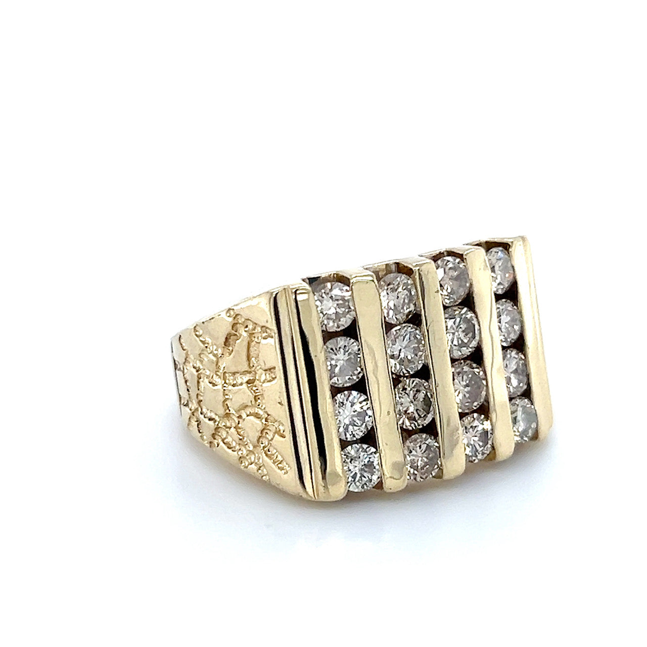 10K Yellow Gold Diamond Gentleman's Ring; 2.0CTW; 10.6g; Size 9