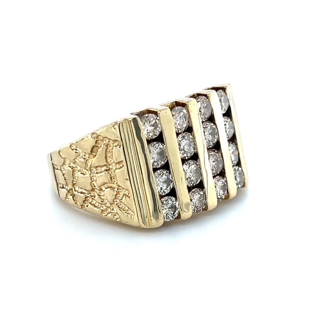 10K Yellow Gold Diamond Gentleman's Ring; 2.0CTW; 10.6g; Size 9