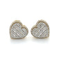 10K Yellow Gold Diamond Heart Stud Earrings; 1.0CTW; 5.1g