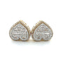 10K Yellow Gold Diamond Heart Stud Earrings; 1.0CTW; 5.1g