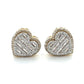 10K Yellow Gold Diamond Heart Stud Earrings; 1.0CTW; 5.1g