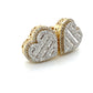 10K Yellow Gold Diamond Heart Stud Earrings; 1.0CTW; 5.1g