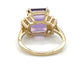 14K Yellow Gold Diamond & Amethyst Lady's Ring; 4.6g; Size 7