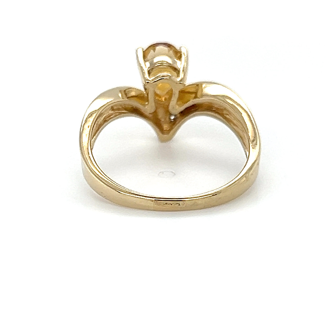 14K Yellow Gold Citrine & Diamond Accent Lady's Ring; 2.4DWT; Size 7