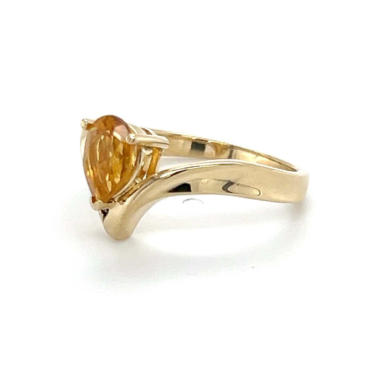 14K Yellow Gold Citrine & Diamond Accent Lady's Ring; 2.4DWT; Size 7