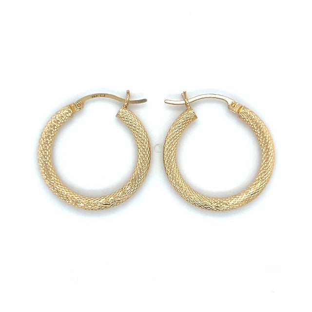 14K Yellow Gold Hoop Earrings; 1.2DWT