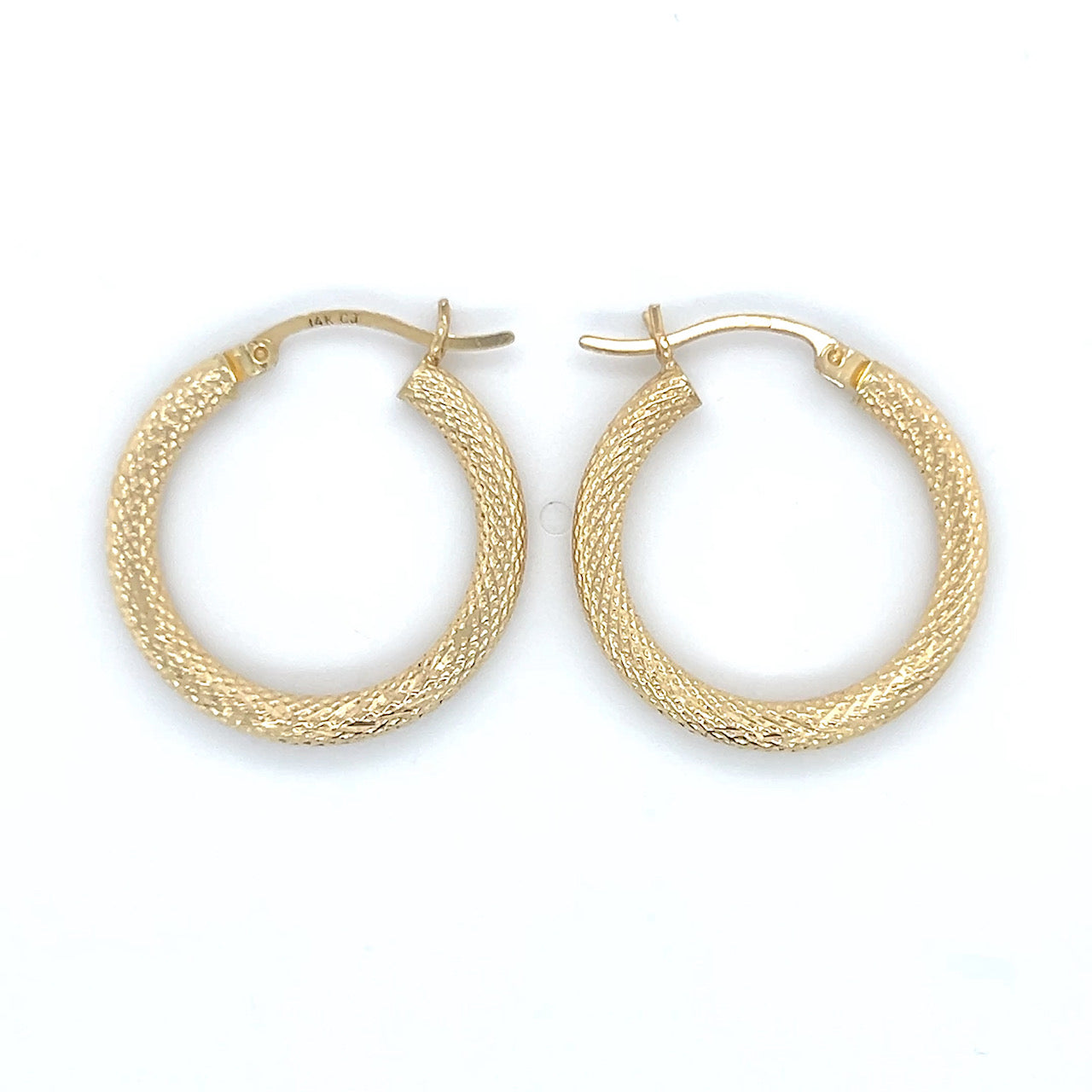 14K Yellow Gold Hoop Earrings; 1.2DWT