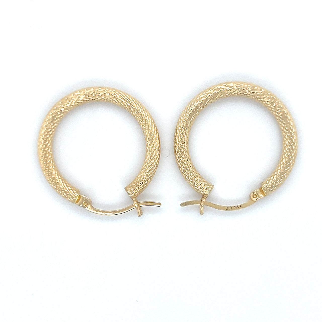 14K Yellow Gold Hoop Earrings; 1.2DWT