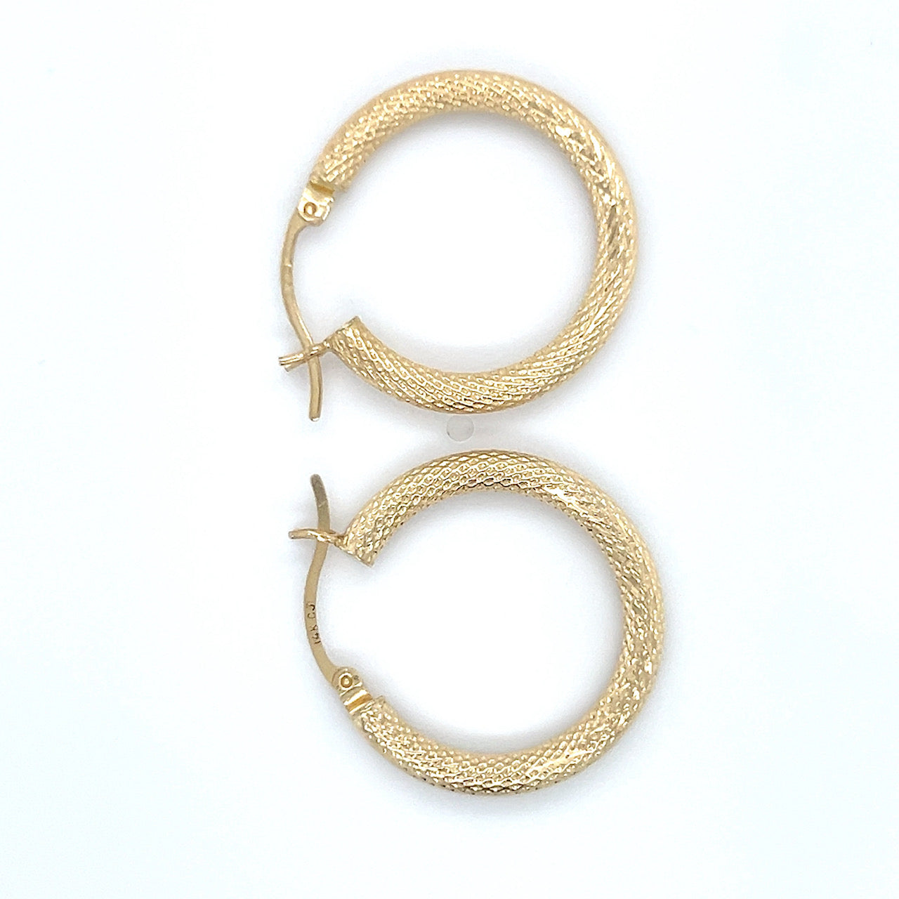 14K Yellow Gold Hoop Earrings; 1.2DWT