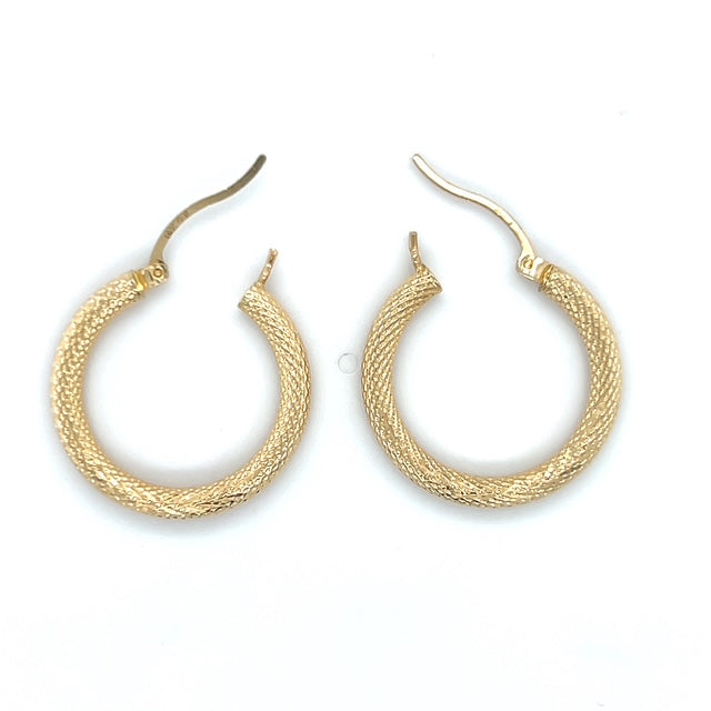 14K Yellow Gold Hoop Earrings; 1.2DWT