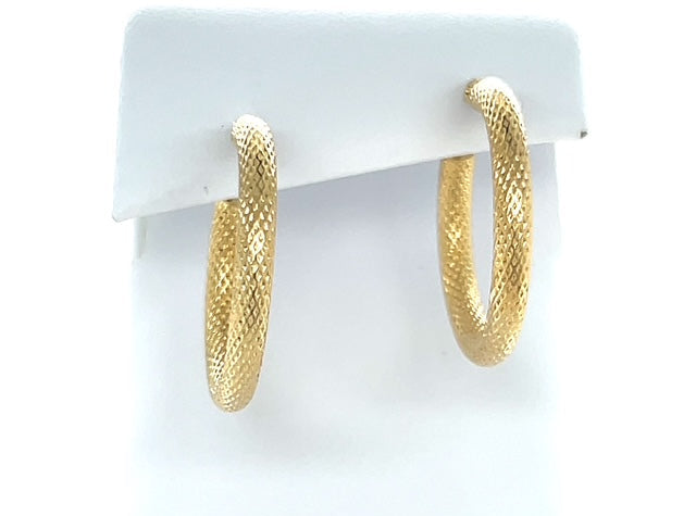 14K Yellow Gold Hoop Earrings; 1.2DWT