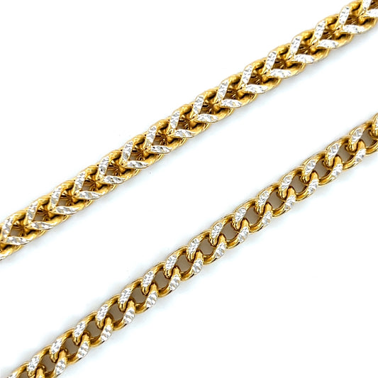 10K Two-Tone Gold 26" Chain; 46.2g