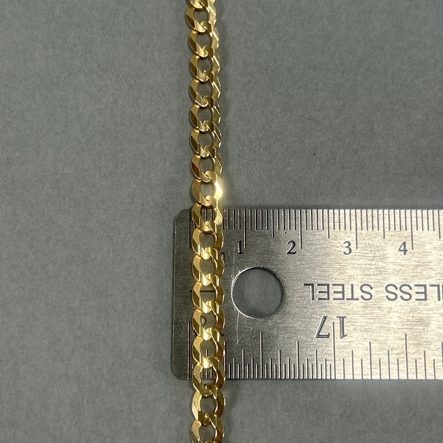 10K Yellow Gold 22" Curb Chain; 16.8g