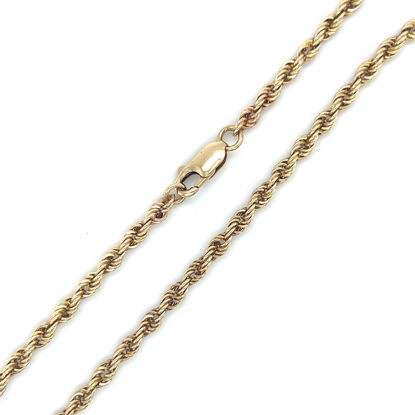 14K Yellow Gold 20” Rope Chain; 9.1DWT