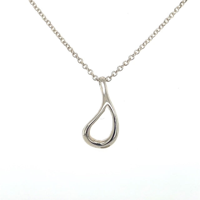 925 Sterling Silver Tiffany & Co. 16" Perreti Open Teardrop Necklace