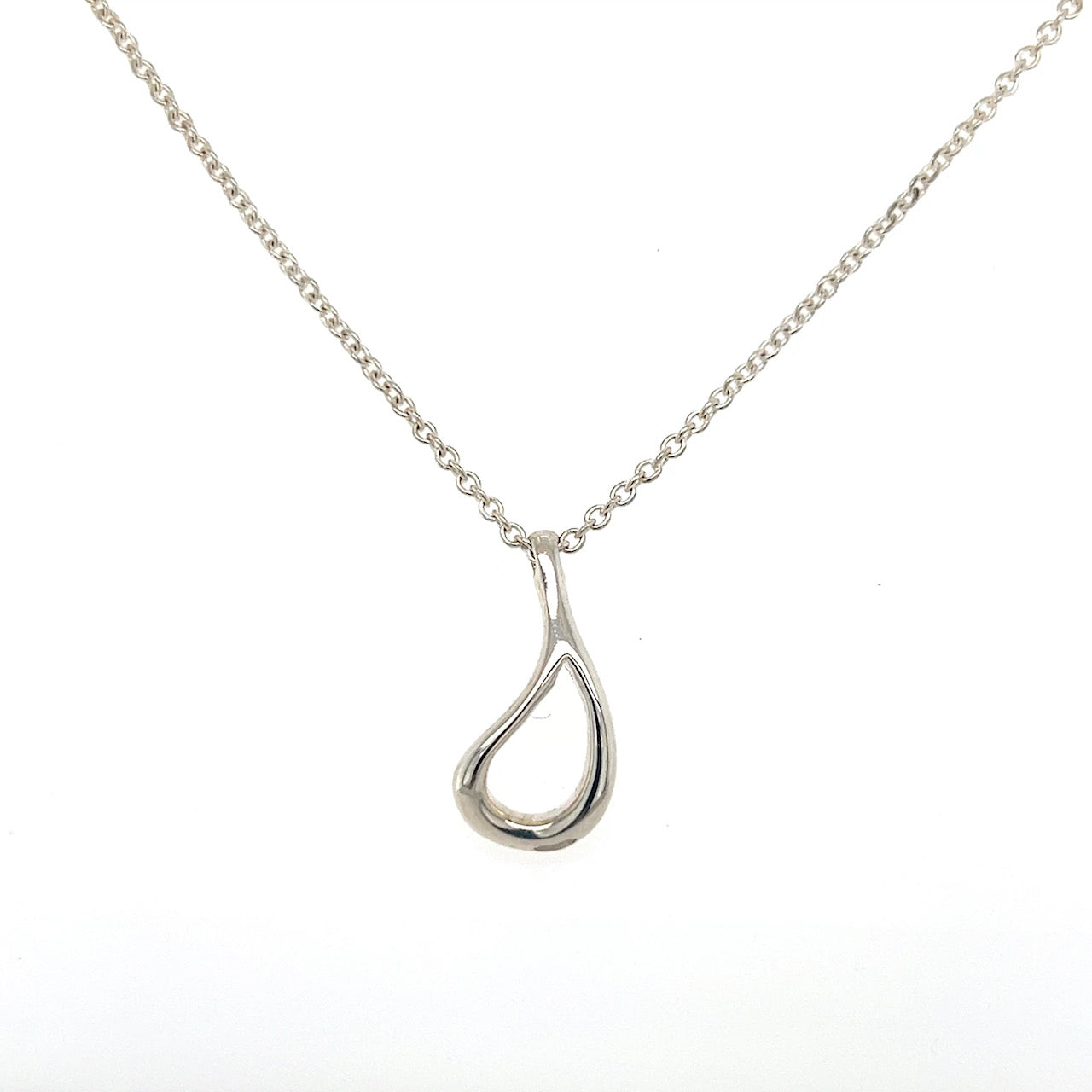 925 Sterling Silver Tiffany & Co. 16" Perreti Open Teardrop Necklace