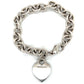 925 Sterling Silver Tiffany & Co. 7.25" Blank Engravable Heart Tag Charm Bracelet