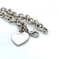 925 Sterling Silver Tiffany & Co. 7.25" Blank Engravable Heart Tag Charm Bracelet