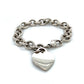 925 Sterling Silver Tiffany & Co. 7.25" Blank Engravable Heart Tag Charm Bracelet