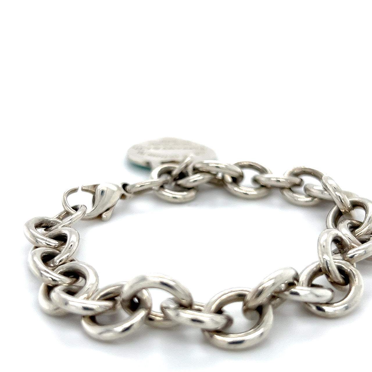 925 Sterling Silver Return To Tiffany & Co. 7.25" Enamel Heart Bracelet