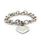 925 Sterling Silver Return To Tiffany & Co. 7.25" Enamel Heart Bracelet