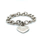 925 Sterling Silver Return To Tiffany & Co. 7.25" Enamel Heart Bracelet