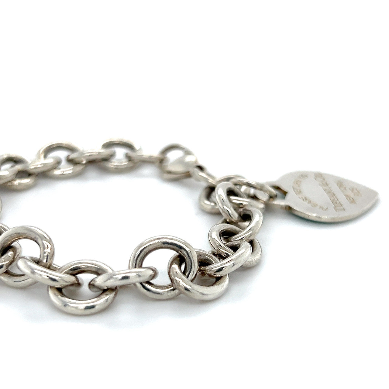 925 Sterling Silver Return To Tiffany & Co. 7.25" Enamel Heart Bracelet