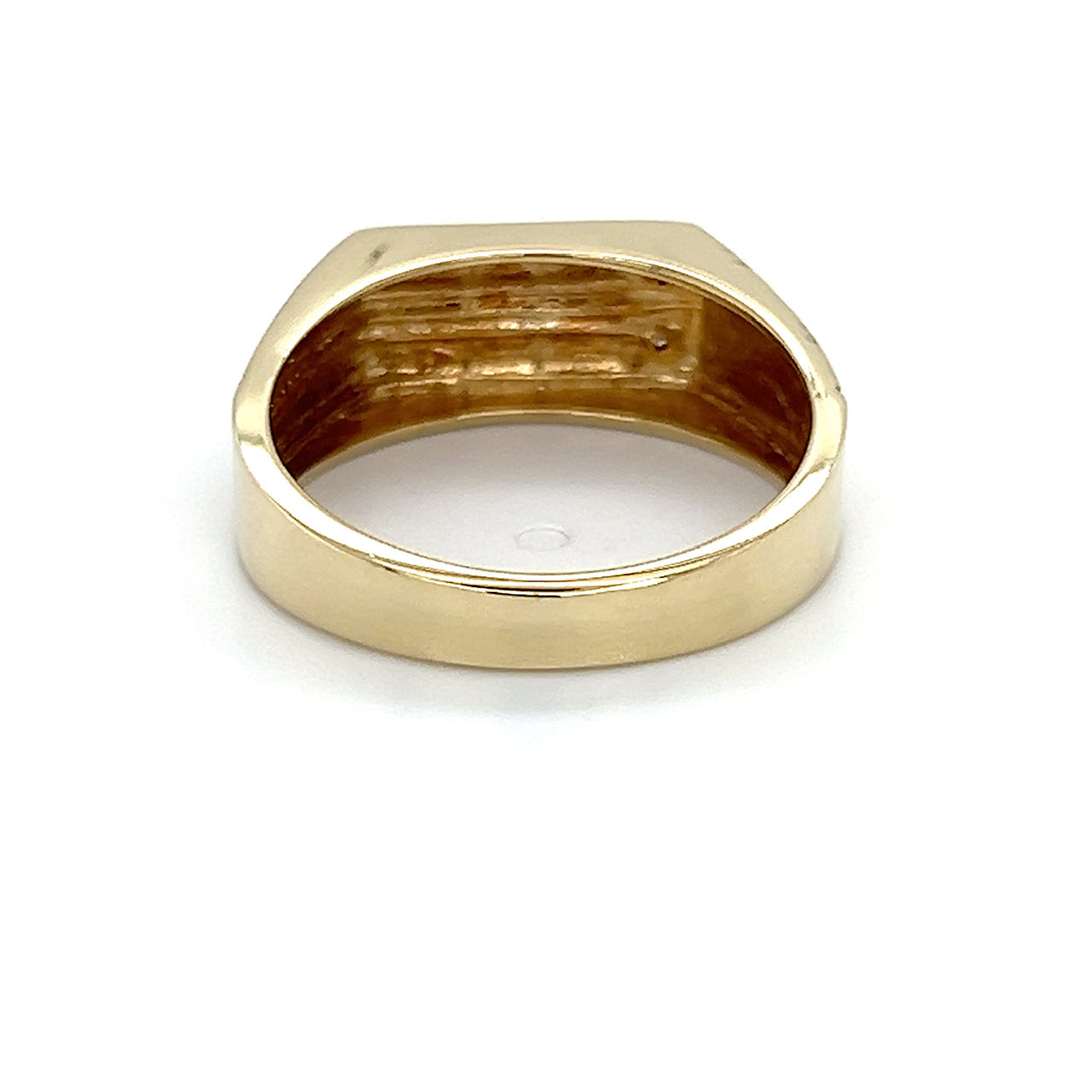 10K Two-Tone Gold Diamond Gentleman's Ring; 3.9g; Size 10