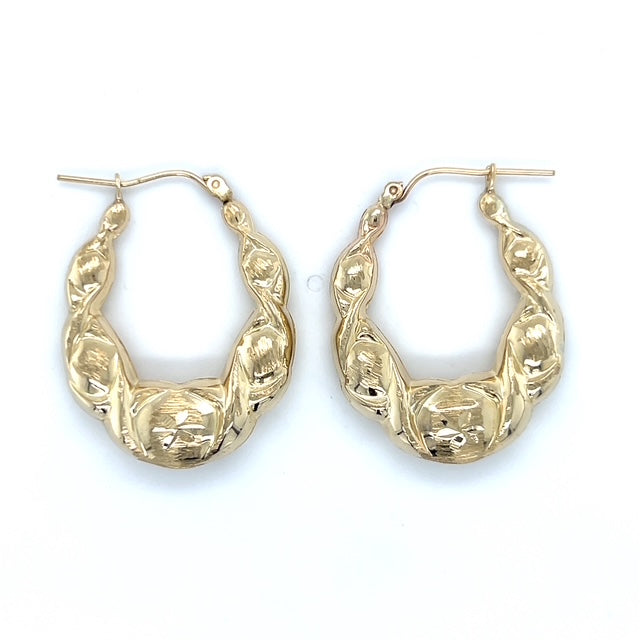 10K Yellow Gold Hoop Earrings; 2.1DWT