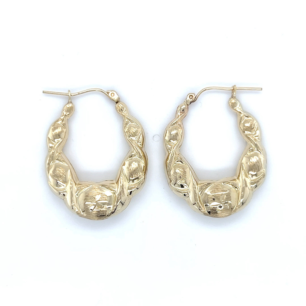 10K Yellow Gold Hoop Earrings; 2.1DWT