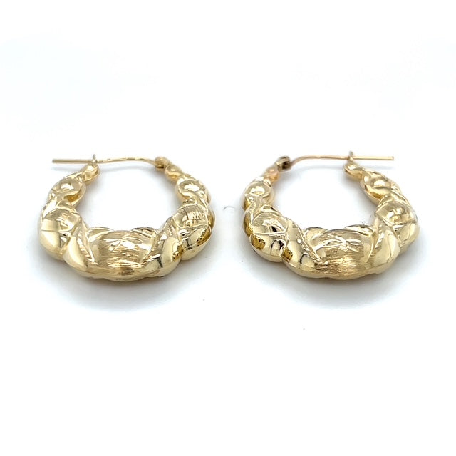 10K Yellow Gold Hoop Earrings; 2.1DWT