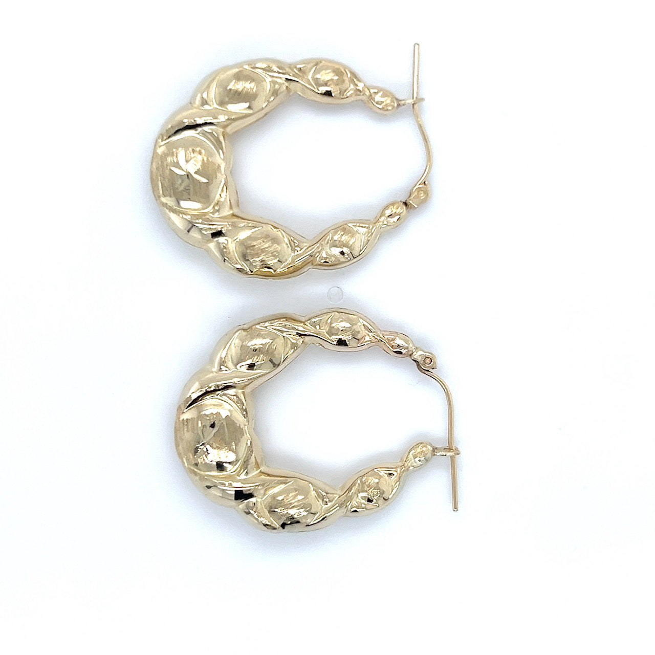 10K Yellow Gold Hoop Earrings; 2.1DWT